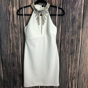 Lulus Embellished Rhinestone halter dress Med NWOT
